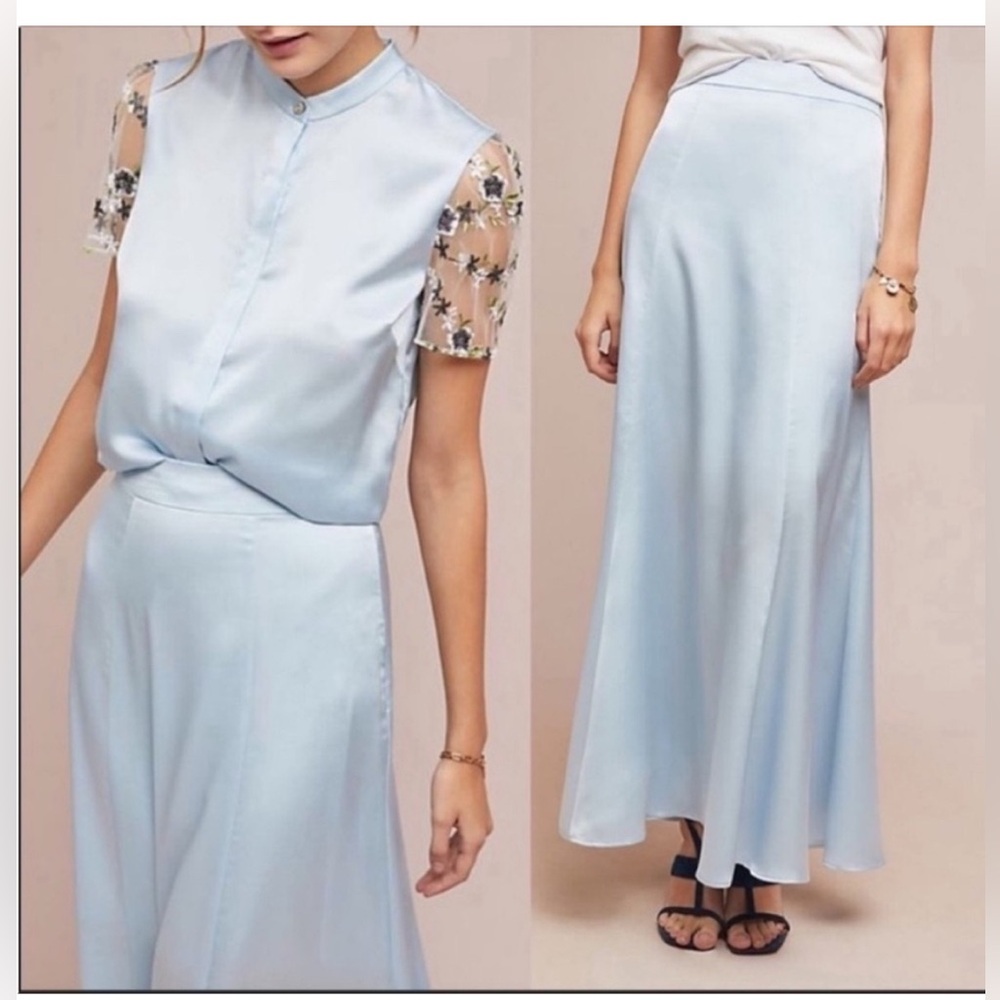 Anthropologie Light Blue Maxi Skirt